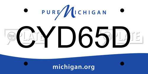 CYD65D Michigan License Plate