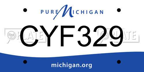 CYF329 Michigan License Plate