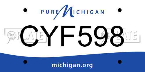 CYF598 Michigan License Plate