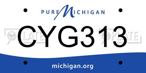 CYG313 Michigan License Plate