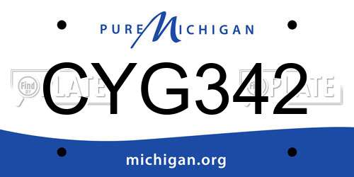 CYG342 Michigan License Plate