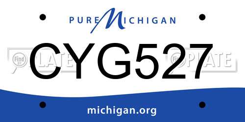 CYG527 Michigan License Plate