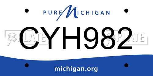 CYH982 Michigan License Plate