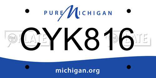 CYK816 Michigan License Plate
