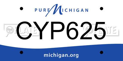 CYP625 Michigan License Plate