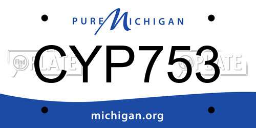 CYP753 Michigan License Plate