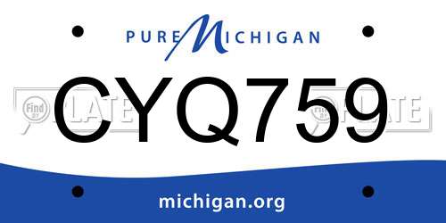 CYQ759 Michigan License Plate