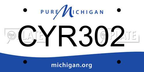 CYR302 Michigan License Plate