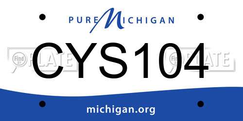 CYS104 Michigan License Plate