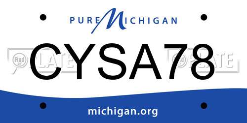 CYSA78 Michigan License Plate