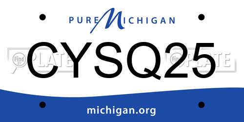 CYSQ25 Michigan License Plate