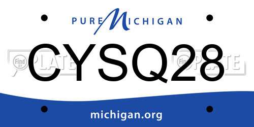 CYSQ28 Michigan License Plate