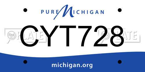 CYT728 Michigan License Plate