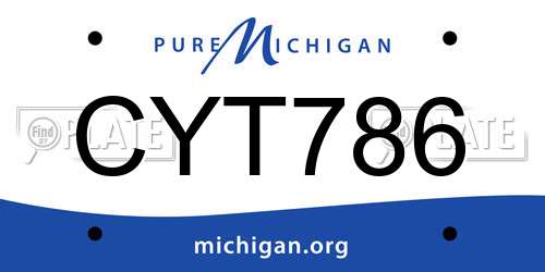 CYT786 Michigan License Plate