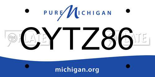 CYTZ86 Michigan License Plate
