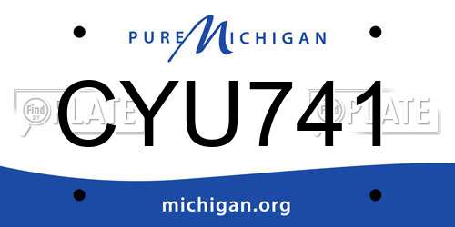 CYU741 Michigan License Plate