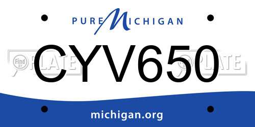 CYV650 Michigan License Plate