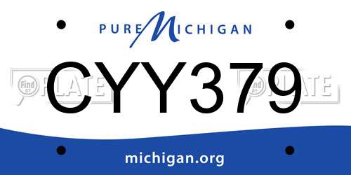 CYY379 Michigan License Plate