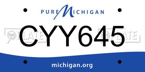 CYY645 Michigan License Plate
