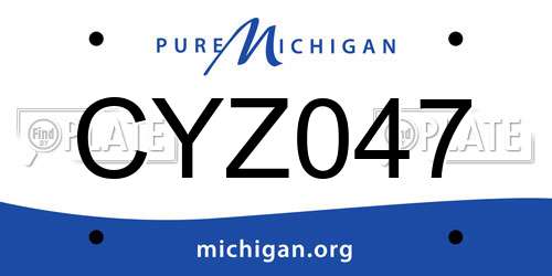 CYZ047 Michigan License Plate