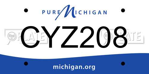 CYZ208 Michigan License Plate