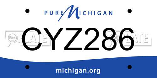 CYZ286 Michigan License Plate