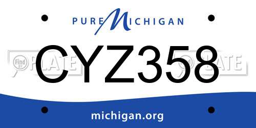 CYZ358 Michigan License Plate