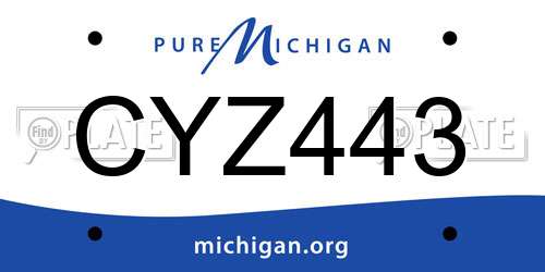 CYZ443 Michigan License Plate