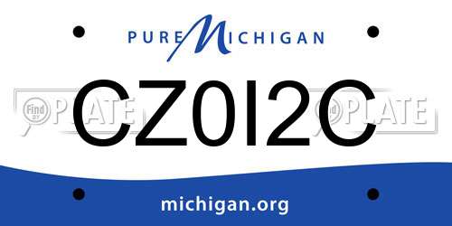CZ0I2C Michigan License Plate