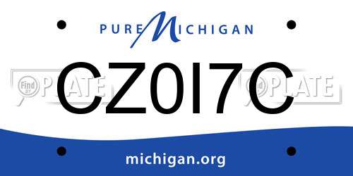 CZ0I7C Michigan License Plate