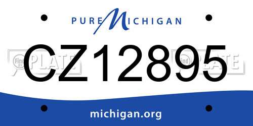 CZ12895 Michigan License Plate