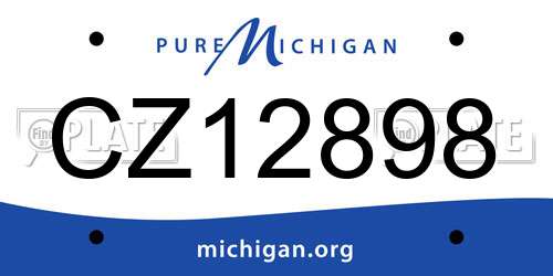 CZ12898 Michigan License Plate