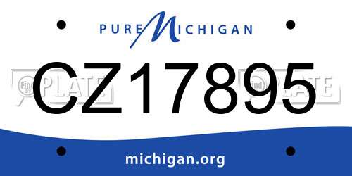 CZ17895 Michigan License Plate