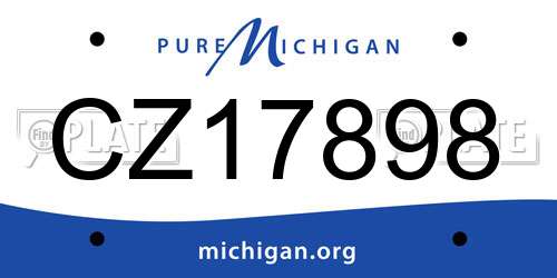 CZ17898 Michigan License Plate