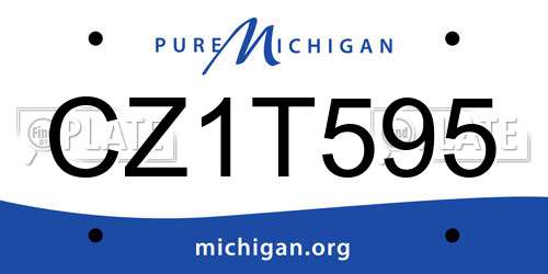 CZ1T595 Michigan License Plate