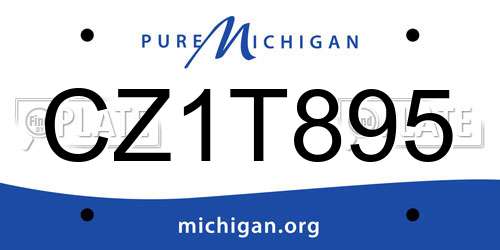 CZ1T895 Michigan License Plate