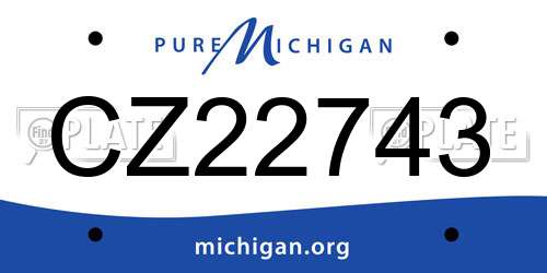 CZ22743 Michigan License Plate
