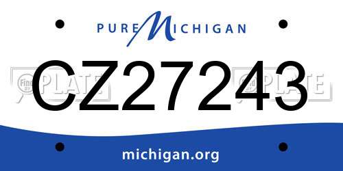 CZ27243 Michigan License Plate