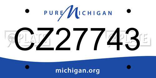 CZ27743 Michigan License Plate