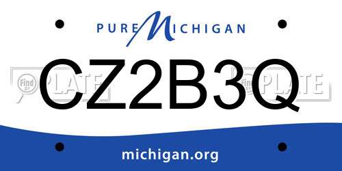 CZ2B3Q Michigan License Plate