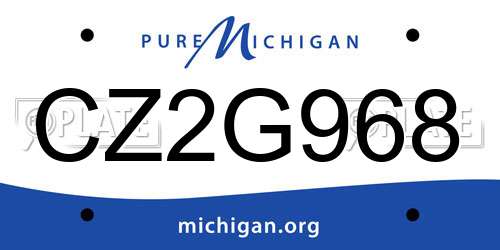 CZ2G968 Michigan License Plate