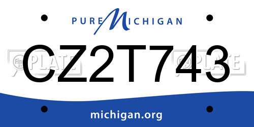 CZ2T743 Michigan License Plate