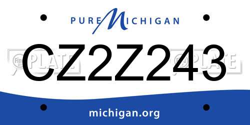 CZ2Z243 Michigan License Plate