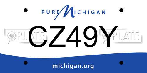 CZ49Y Michigan License Plate