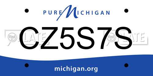 CZ5S7S Michigan License Plate