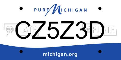 CZ5Z3D Michigan License Plate