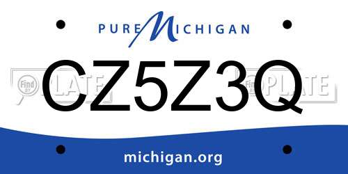 CZ5Z3Q Michigan License Plate