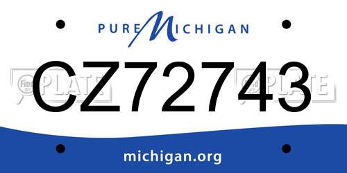 CZ72743 Michigan License Plate