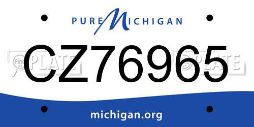CZ76965 Michigan License Plate