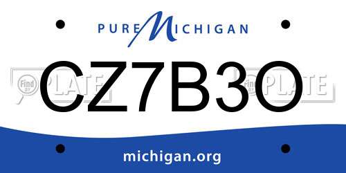 CZ7B3O Michigan License Plate